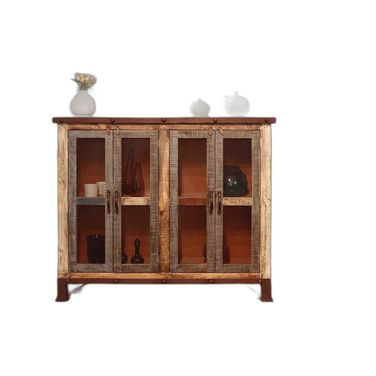 49 Inch Solid and Manufactured Wood Distressed Buffet Table In Brown