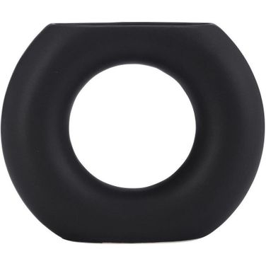 5 Inch Donut Vase In Black
