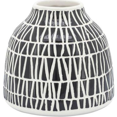 5 Inch Tribal Vase In Black 17162-02