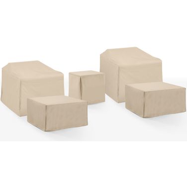 5 Piece Outdoor Furniture Cover Set In Tan