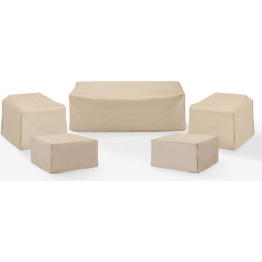 5 Piece Outdoor Furniture Cover Set In Tan