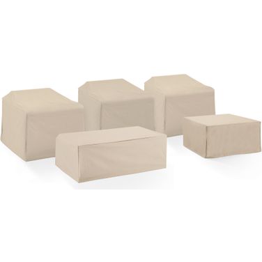 5 Piece Outdoor Sectional Furniture Cover Set In Tan