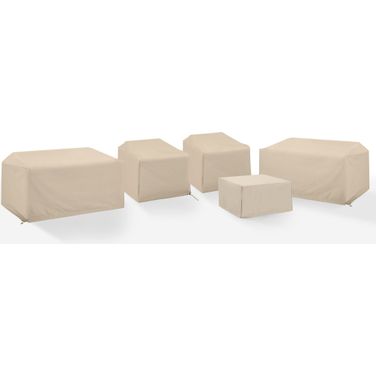 5 Piece Outdoor Sectional Furniture Cover Set In Tan