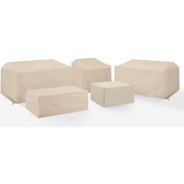5 Piece Outdoor Sectional Furniture Cover Set In Tan