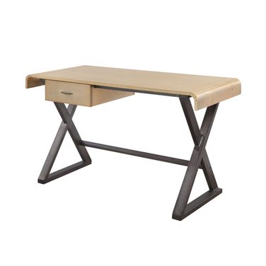 50 Inch Aluminum Writing Desk In Gold and Black