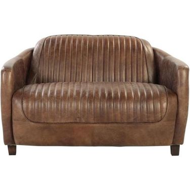 50 Inch Leather Loveseat In Brown