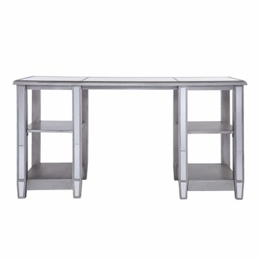 50 Inch Mirrored Writing Desk In Silver