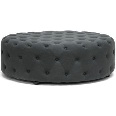 Baxton Studio Cardiff Dark Gray Linen Modern Tufted Ottoman