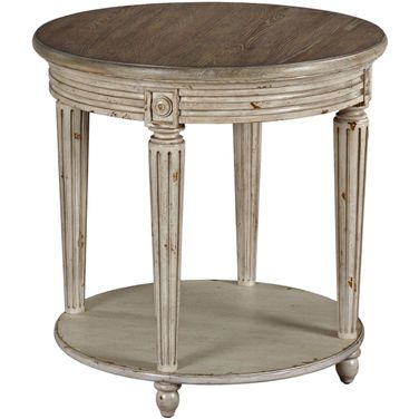 Southbury Fossil and Parchment Round End Table