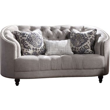 Saira Light Gray Loveseat