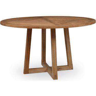 54 Inch Round Teak Dining Table In Natural
