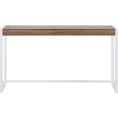 54 Inch Sled Console Table In Gray Brown and White