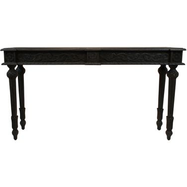 54 Inch Solid Wood Distressed Console Table In Gray