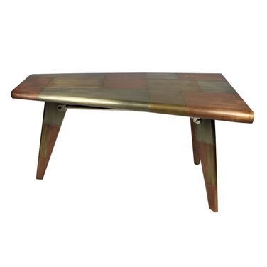 55 Inch Aluminum Writing Desk In Copper