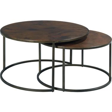 Sanford Acid Washed Copper Top Round Cocktail Table