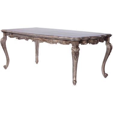 Acme Chantelle Leg Dining Table in Antique Platinum