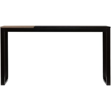56 Inch and Black Sled Console Table In Black and Natural