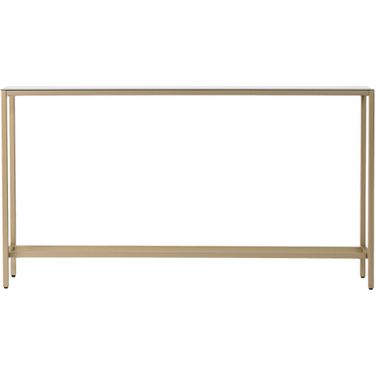 56 Inch Mirrored Glass Console Table In Silver and Gold