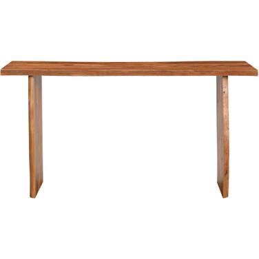 57 Inch Solid Wood Sled Console Table In Chestnut