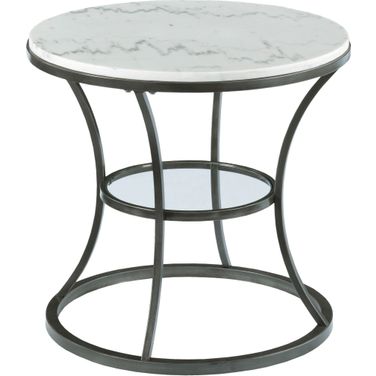 Impact Gray And Cream Round End Table