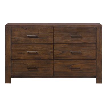 59 Inch Metal Six Drawer Dresser In Brown