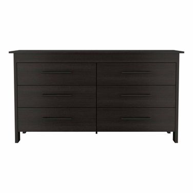 59 Inch Six Drawer Double Dresser In Black