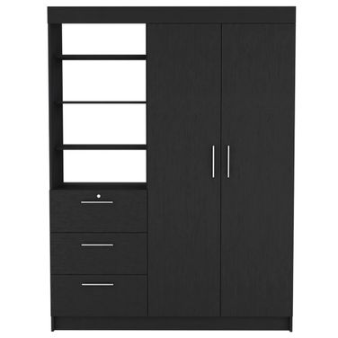 59 Inch Three Drawer Dresser In Black