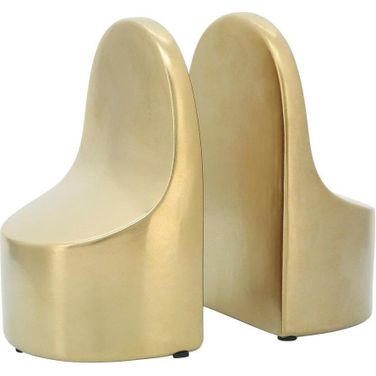 6 Inch Contemporary Bookends In Gold