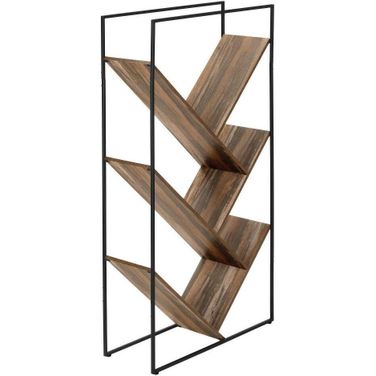 60 Inch Bookcase In Brown Reclaimed Wood Look