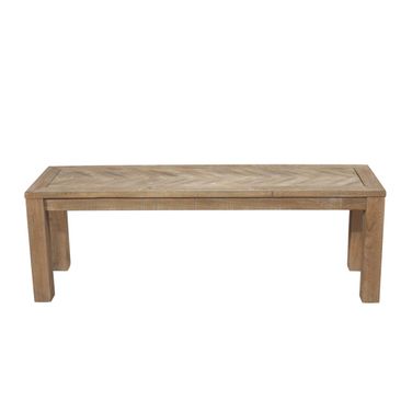 60 Inch Distressed Solid Wood Dining Bench In Natural