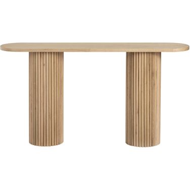 60 Inch Oval Fluted Console/Sofa Table In Brown