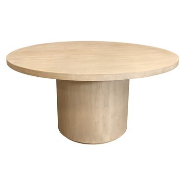 60 Inch Rounded Solid Wood Pedestal Base Dining Table In Natural and Brown
