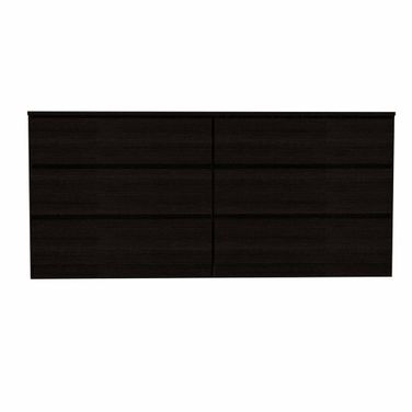 60 Inch Six Drawer Double Dresser In Black