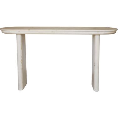 60 Inch Solid Wood Oval Console Table In Natural