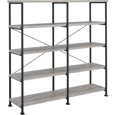 Analiese 4-shelf Open Bookcase Grey Driftwood