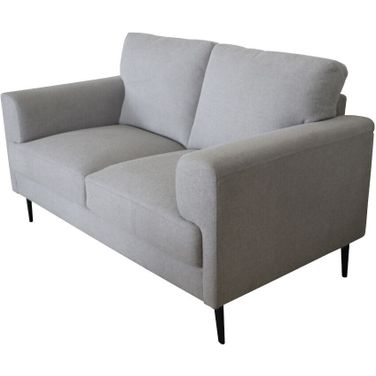 61 Inch Linen Loveseat In Light Gray and Black