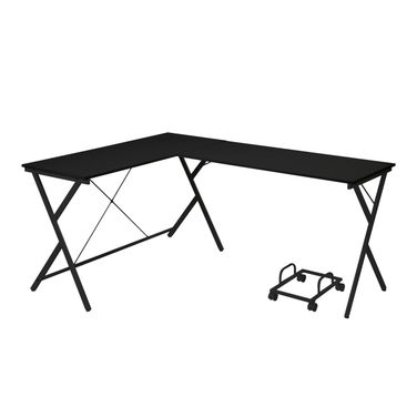 62 Inch L Shape Computer Desk In Black