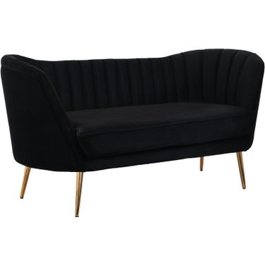 Margo Velvet Loveseat In Black