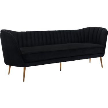 Margo Velvet Sofa In Black