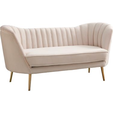 Margo Velvet Loveseat In Cream