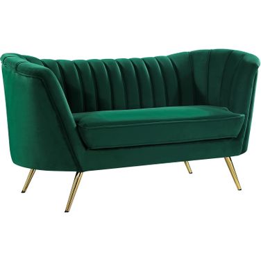 Margo Velvet Loveseat In Green