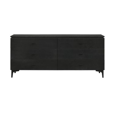 63 Inch Six Drawer Double Dresser In Black