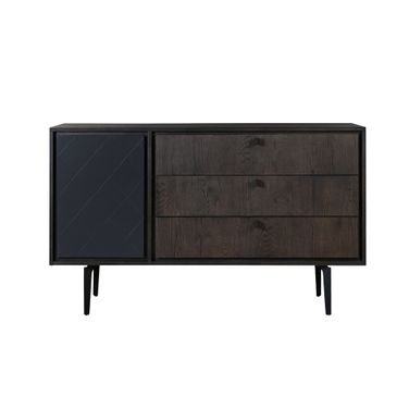 63 Inch Solid Wood Three Drawer Dresser In Gray