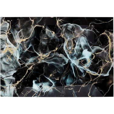 63 x 43 Abstract Metallic Tempered Glass Art In Multi