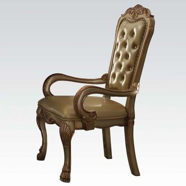 Acme Dresden Arm Chair in Gold Patina (Set of 2)