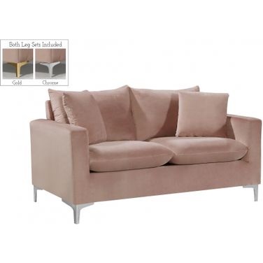 Naomi Velvet Loveseat In Pink