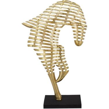 64 Inch Metal Horse Sculpture In Gold