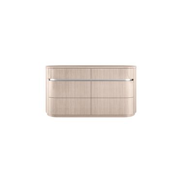 64 Inch Six Drawer Double Dresser In Beige