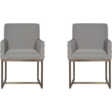 Modern Cooper Gray Arm Chair Set of 2