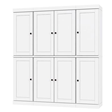 65 Inch Pantry Cabinet with Raised Panel Doors and 2-Drawers In White